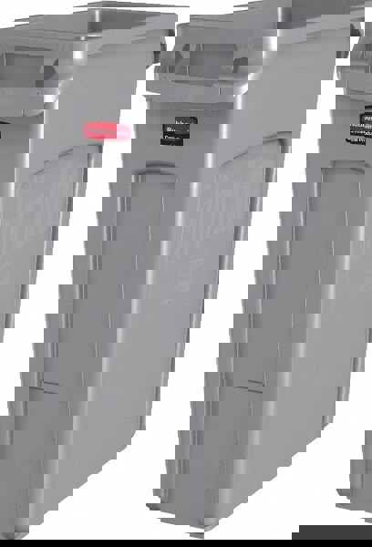 Trash Can: 16 gal, Rectangle, Gray